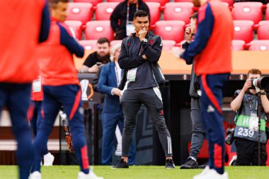 Manchester United FC sırasında görülen Casemiro, UEFA Avrupa Ligi Finalinden önce (Maciej Rogowski)