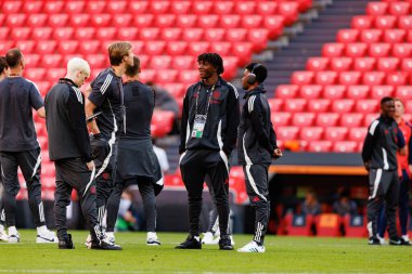 Rasmus Hojlund, Patrick Dorgu ve Amad Diallo Manchester United FC sırasında UEFA Avrupa Ligi Finali 'nden (Maciej Rogowski)