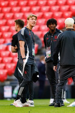 Rasmus Hojlund ve Patrick Dorgu Manchester United FC sırasında UEFA Avrupa Ligi Finali 'nden (Maciej Rogowski)