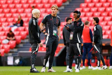 Rasmus Hojlund, Alejandro Garnacho ve Amad Diallo Manchester United FC sırasında UEFA Avrupa Ligi Finali 'nden (Maciej Rogowski)