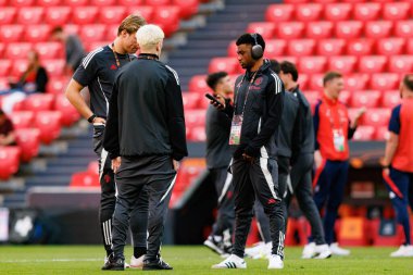 Rasmus Hojlund, Alejandro Garnacho ve Amad Diallo Manchester United FC sırasında UEFA Avrupa Ligi Finali 'nden (Maciej Rogowski)