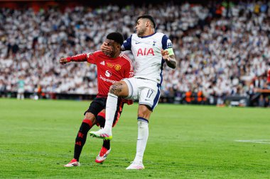 Amad Diallo ve Cristian Romero, UEFA Avrupa Ligi 2025 final maçında Tottenham Hotspur FC ve Manchester United FC (Maciej Rogowski)