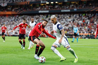 Noussair Mazraoui ve Richarlison, UEFA Avrupa Ligi 2025 final maçında Tottenham Hotspur FC ve Manchester United FC (Maciej Rogowski)