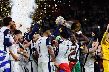 Tottenham takımı UEFA Avrupa Ligi 2025 final maçında Tottenham Hotspur FC ve Manchester United FC (Maciej Rogowski)