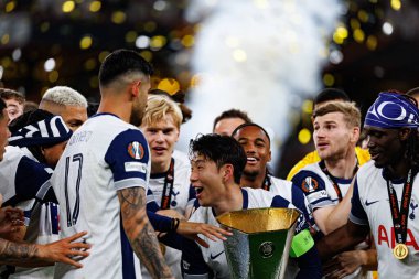 Tottenham takımı UEFA Avrupa Ligi 2025 final maçında Tottenham Hotspur FC ve Manchester United FC (Maciej Rogowski)