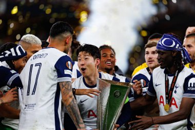 Tottenham takımı UEFA Avrupa Ligi 2025 final maçında Tottenham Hotspur FC ve Manchester United FC (Maciej Rogowski)
