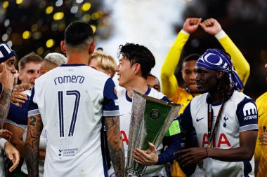 Tottenham takımı UEFA Avrupa Ligi 2025 final maçında Tottenham Hotspur FC ve Manchester United FC (Maciej Rogowski)