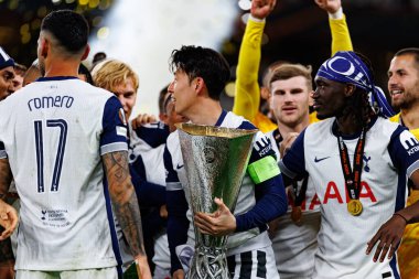 Tottenham takımı UEFA Avrupa Ligi 2025 final maçında Tottenham Hotspur FC ve Manchester United FC (Maciej Rogowski)