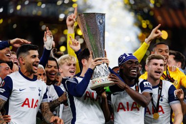 Tottenham takımı UEFA Avrupa Ligi 2025 final maçında Tottenham Hotspur FC ve Manchester United FC (Maciej Rogowski)