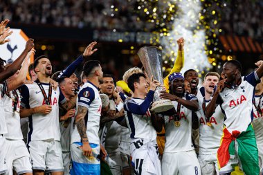 Tottenham takımı UEFA Avrupa Ligi 2025 final maçında Tottenham Hotspur FC ve Manchester United FC (Maciej Rogowski)