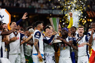 Tottenham takımı UEFA Avrupa Ligi 2025 final maçında Tottenham Hotspur FC ve Manchester United FC (Maciej Rogowski)