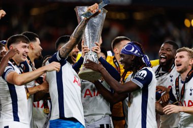 Tottenham takımı UEFA Avrupa Ligi 2025 final maçında Tottenham Hotspur FC ve Manchester United FC (Maciej Rogowski)