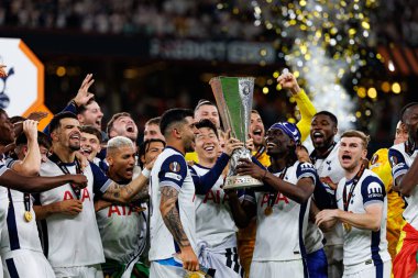 Tottenham takımı UEFA Avrupa Ligi 2025 final maçında Tottenham Hotspur FC ve Manchester United FC (Maciej Rogowski)
