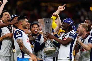 Tottenham takımı UEFA Avrupa Ligi 2025 final maçında Tottenham Hotspur FC ve Manchester United FC (Maciej Rogowski)