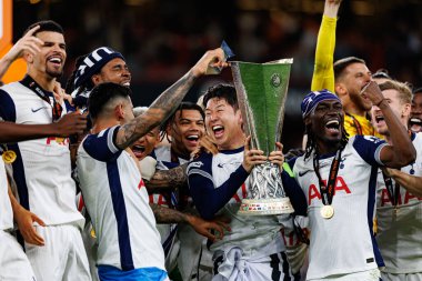 Tottenham takımı UEFA Avrupa Ligi 2025 final maçında Tottenham Hotspur FC ve Manchester United FC (Maciej Rogowski)