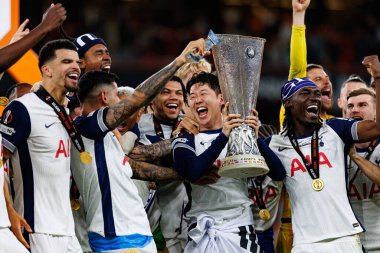Tottenham takımı UEFA Avrupa Ligi 2025 final maçında Tottenham Hotspur FC ve Manchester United FC (Maciej Rogowski)
