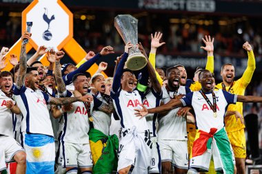 Tottenham takımı UEFA Avrupa Ligi 2025 final maçında Tottenham Hotspur FC ve Manchester United FC (Maciej Rogowski)