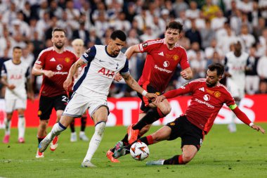 Dominic Solanke ve Bruno Fernandes, UEFA Avrupa Ligi 2025 final maçında Tottenham Hotspur FC ile Manchester United FC (Maciej Rogowski)
