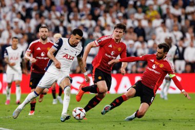 Dominic Solanke ve Bruno Fernandes, UEFA Avrupa Ligi 2025 final maçında Tottenham Hotspur FC ile Manchester United FC (Maciej Rogowski)