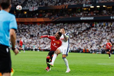 Amad Diallo ve Cristian Romero, UEFA Avrupa Ligi 2025 final maçında Tottenham Hotspur FC ve Manchester United FC (Maciej Rogowski)