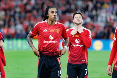 Leny Yoro, UEFA Avrupa Ligi 2025 final maçında Tottenham Hotspur FC ve Manchester United FC (Maciej Rogowski)