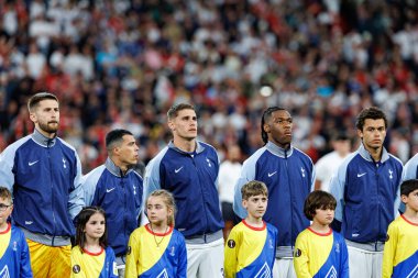 Tottenham oyuncuları UEFA Avrupa Ligi 2025 final maçında Tottenham Hotspur FC ve Manchester United FC (Maciej Rogowski)