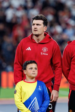 Harry Maguire, Tottenham Hotspur FC ile Manchester United FC (Maciej Rogowski) arasında oynanan UEFA Avrupa Ligi 2025 final maçında görüldü.)