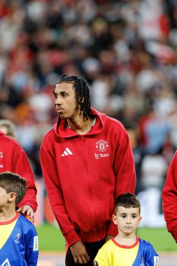 Leny Yoro, UEFA Avrupa Ligi 2025 final maçında Tottenham Hotspur FC ve Manchester United FC (Maciej Rogowski)