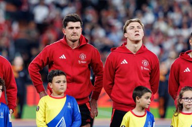 Harry Maguire ve Rasmus Hojlund, UEFA Avrupa Ligi 2025 final maçında Tottenham Hotspur FC ve Manchester United FC (Maciej Rogowski)