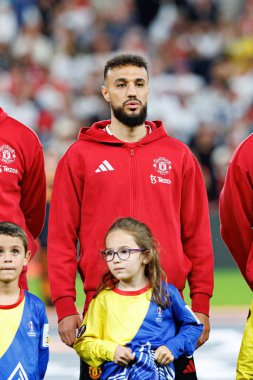 Noussair Mazraoui, UEFA Avrupa Ligi 2025 final maçında Tottenham Hotspur FC ve Manchester United FC (Maciej Rogowski)