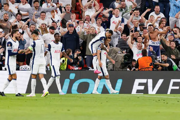 Brennan Johnson ve Pedro Porro, UEFA Avrupa Ligi 2025 final maçında Tottenham Hotspur FC ve Manchester United FC (Maciej Rogowski)