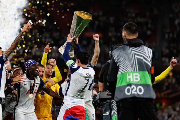 Tottenham takımı UEFA Avrupa Ligi 2025 final maçında Tottenham Hotspur FC ve Manchester United FC (Maciej Rogowski)