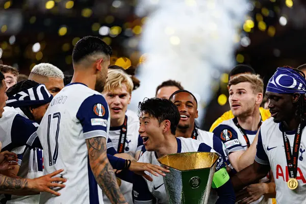 Tottenham takımı UEFA Avrupa Ligi 2025 final maçında Tottenham Hotspur FC ve Manchester United FC (Maciej Rogowski)