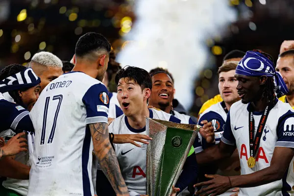 Tottenham takımı UEFA Avrupa Ligi 2025 final maçında Tottenham Hotspur FC ve Manchester United FC (Maciej Rogowski)