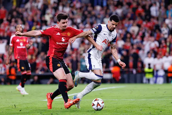 Harry Maguire ve Dominic Solanke, UEFA Avrupa Ligi 2025 final maçında Tottenham Hotspur FC ile Manchester United FC (Maciej Rogowski)