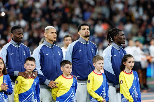 Tottenham oyuncuları UEFA Avrupa Ligi 2025 final maçında Tottenham Hotspur FC ve Manchester United FC (Maciej Rogowski)