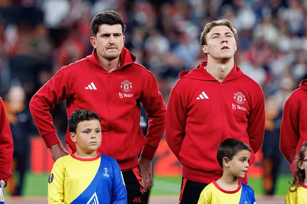 Harry Maguire ve Rasmus Hojlund, UEFA Avrupa Ligi 2025 final maçında Tottenham Hotspur FC ve Manchester United FC (Maciej Rogowski)