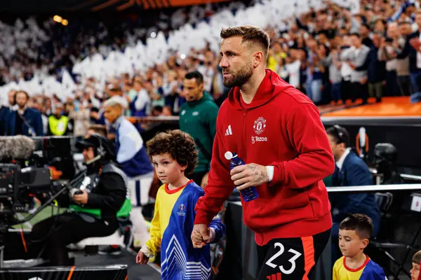 Luke Shaw UEFA Avrupa Ligi 2025 final maçında Tottenham Hotspur FC ve Manchester United FC (Maciej Rogowski)