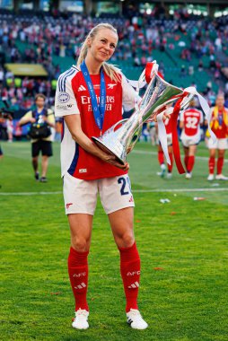 Amanda Ilestedt UEFA Kadınlar Şampiyonlar Ligi 2025 final maçında Estadio Jose Alvalade 'de Arsenal FC ve FC Barcelona arasında görüldü (Maciej Rogowski)