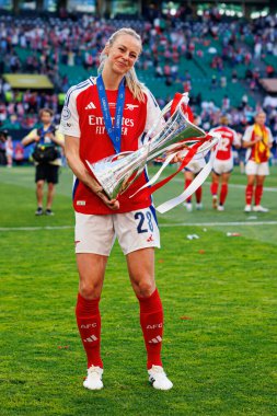 Amanda Ilestedt UEFA Kadınlar Şampiyonlar Ligi 2025 final maçında Estadio Jose Alvalade 'de Arsenal FC ve FC Barcelona arasında görüldü (Maciej Rogowski)