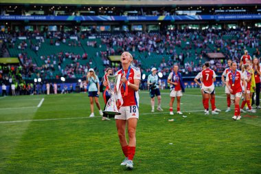 Chloe Kelly UEFA Şampiyonlar Ligi 2025 final maçında Estadio Jose Alvalade 'de Arsenal FC ve FC Barcelona arasında görüldü (Maciej Rogowski)