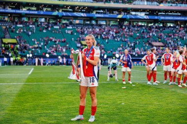 Chloe Kelly UEFA Şampiyonlar Ligi 2025 final maçında Estadio Jose Alvalade 'de Arsenal FC ve FC Barcelona arasında görüldü (Maciej Rogowski)