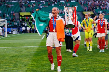 Kate McCabe UEFA Kadınlar Şampiyonlar Ligi 2025 final maçında Estadio Jose Alvalade 'de Arsenal FC ve FC Barcelona arasında görüldü (Maciej Rogowski)