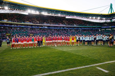 Arsenal 'in oyuncuları UEFA Kadınlar Şampiyonlar Ligi 2025 final maçında Estadio Jose Alvalade' de (Maciej Rogowski) Arsenal FC Barcelona ile FC Barcelona arasında görüldü.)