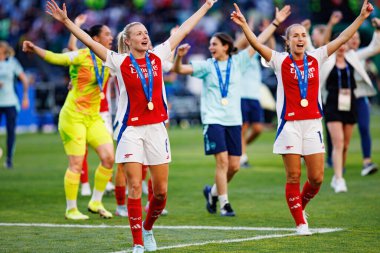 Leah Wiliamson UEFA Kadınlar Şampiyonlar Ligi 2025 final maçında Estadio Jose Alvalade 'de (Maciej Rogowski) Arsenal FC ve FC Barcelona arasında görüldü.)