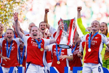 Arsenal 'in oyuncuları UEFA Kadınlar Şampiyonlar Ligi 2025 final maçında Estadio Jose Alvalade' de (Maciej Rogowski) Arsenal FC Barcelona ile FC Barcelona arasında görüldü.)