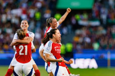 Laia Codina UEFA Kadınlar Şampiyonlar Ligi 2025 final maçında Estadio Jose Alvalade 'de Arsenal FC ve FC Barcelona (Maciej Rogowski) arasında görüldü.)