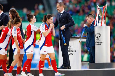 Laia Codina UEFA Kadınlar Şampiyonlar Ligi 2025 final maçında Estadio Jose Alvalade 'de Arsenal FC ve FC Barcelona (Maciej Rogowski) arasında görüldü.)