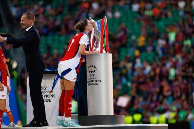 Stephanie Catley UEFA Kadınlar Şampiyonlar Ligi 2025 final maçında Estadio Jose Alvalade 'de Arsenal FC ve FC Barcelona arasında görüldü (Maciej Rogowski)