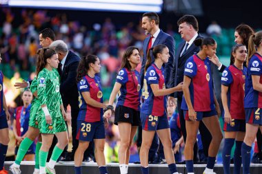 FC Barcelona 'nın oyuncuları UEFA Kadınlar Şampiyonlar Ligi 2025 final maçında Estadio Jose Alvalade' de Arsenal FC Barcelona (Maciej Rogowski)